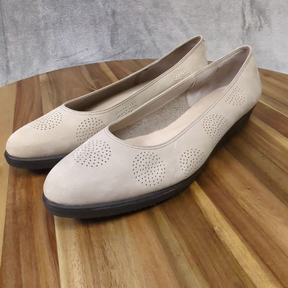 RANGONI Isela Handcrafted in Italy Women`s Taupe Soft Suede‎ Leather Flats 9 AA